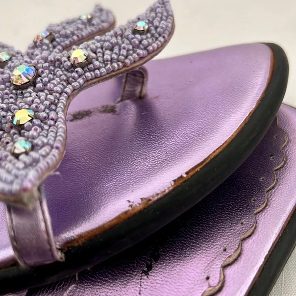 Beverly Feldman~Metallic Lavender Starfish Sandals - Picture 9 of 13